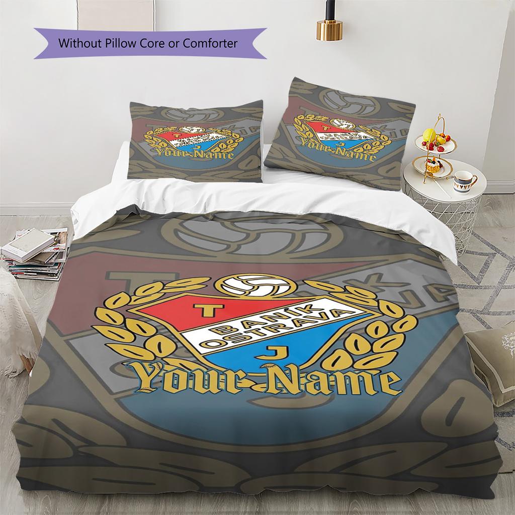 Ban K Crest Emblem Custom Name Pattern Bedding Quilt Set Quilt Cover Pillowcase Home Birthday Gift(1 * duvet cover + 2 * pillowcase, without core)