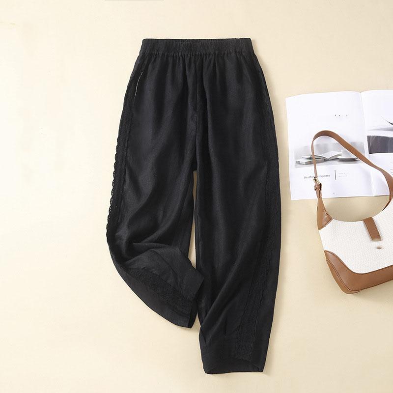 Ladies' Trousers Harun Trousers Female Spring and Autumn Mother High Waist Draping Nine Thin Straight Casual Trousers