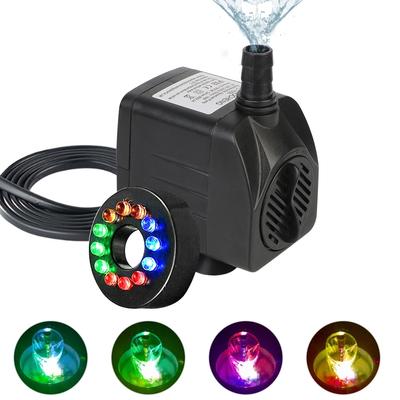 Submersible Fountain for Garden Aquarium Fish Tank Bird Bath Fountain with 12 LED Light Waterproof Water Pump Ultra-quiet