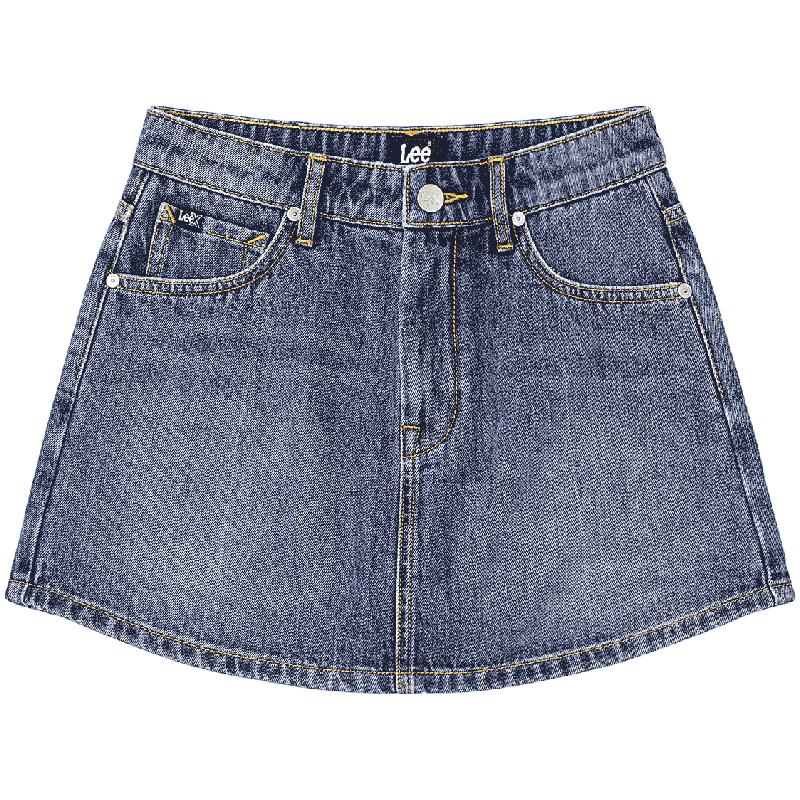 Lee Women s Classic Mid-Blue Denim Skirt Shorts M