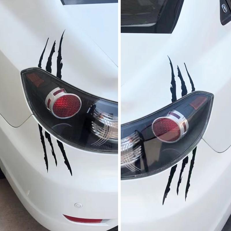 Car Lamp Vinly Monster Claw Marks Dinosaur Raptor Sticker For BMW E46 E90 Mercedes Benz Accessories Ford Focus Mk2 Peugeot 307 3