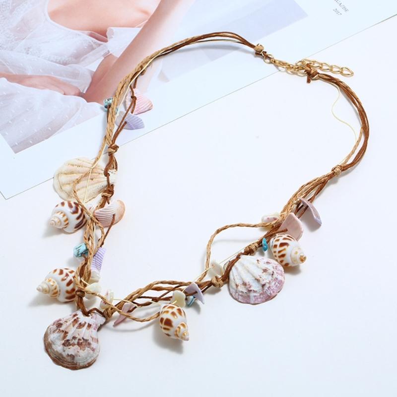 Unique Starfish Shell Choker Necklace for Women Retro Large Conch Collar Necklace Statement Pendant Neck Jewelry Gift