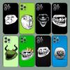 Meme Fața Troll Husă de Telefon Pentru iPhone 15,14,13,12,11,Plus,Pro Max,XS,X,XR,SE,Mini,8,7 Silicon Moale Capac Negru