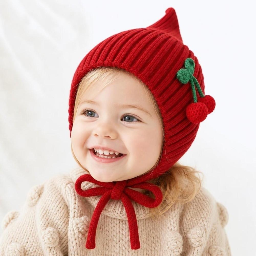 Thick Infant Winter Hat Soft Girls Knitted Hat Fashion Baby Hooded Hat