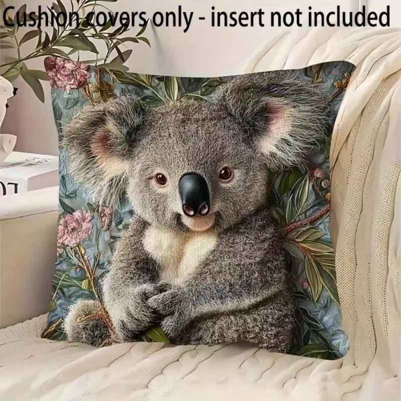 45cm Short Plush Smiling Donkey Pillowcase 2D Flat Printing Cartoon Animal Sofa Cushion Cover Home Decorative Bed Pillow Case Bedding Homes Textiles