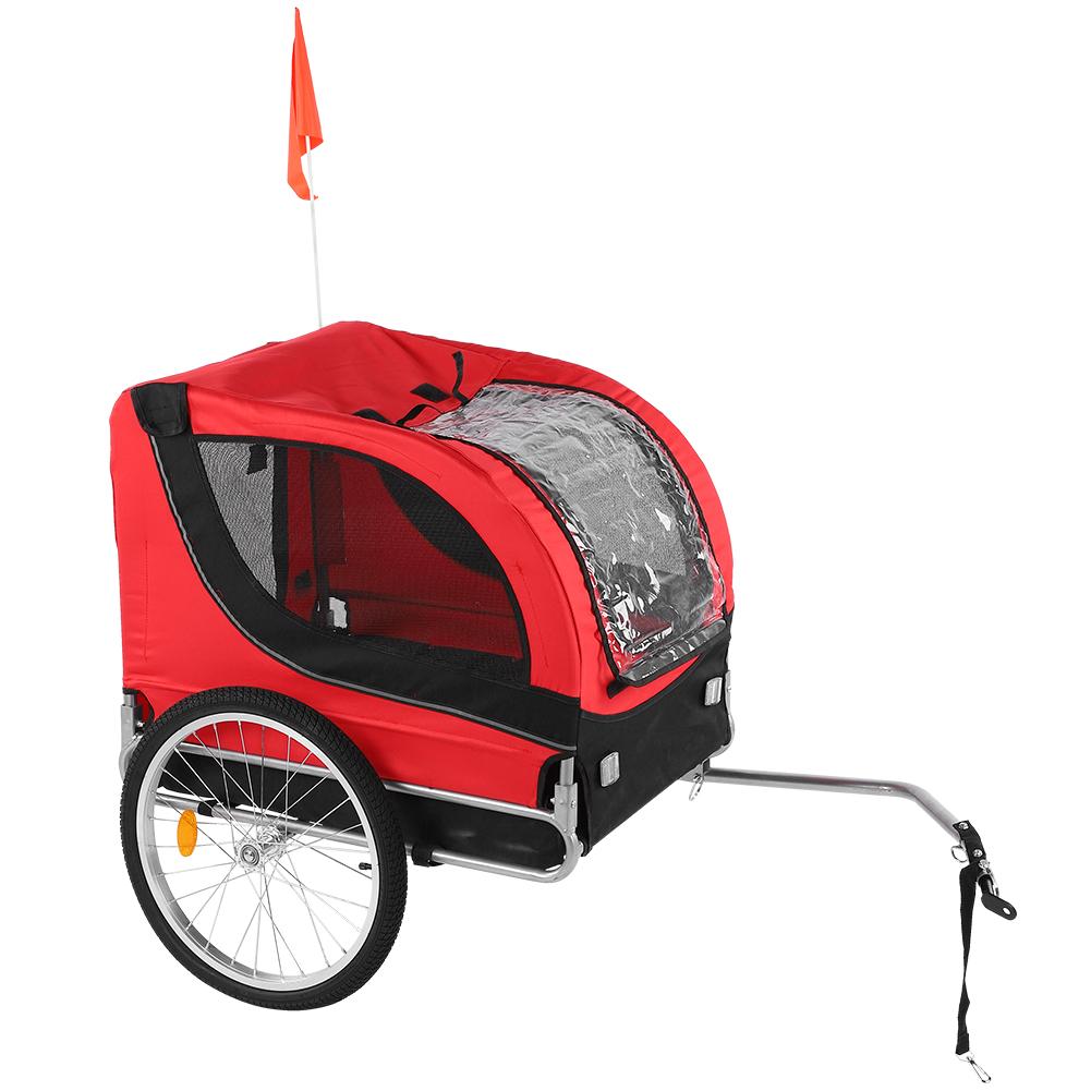 Pet Bike Trailer Smoothly Rolling Safety Bicycle Cart for Camping Hiking Walking Cycling