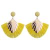 Stylish Bohemia Beach Party Fringed Fan Shape Dangle Women Stud Earrings Jewelry Gift