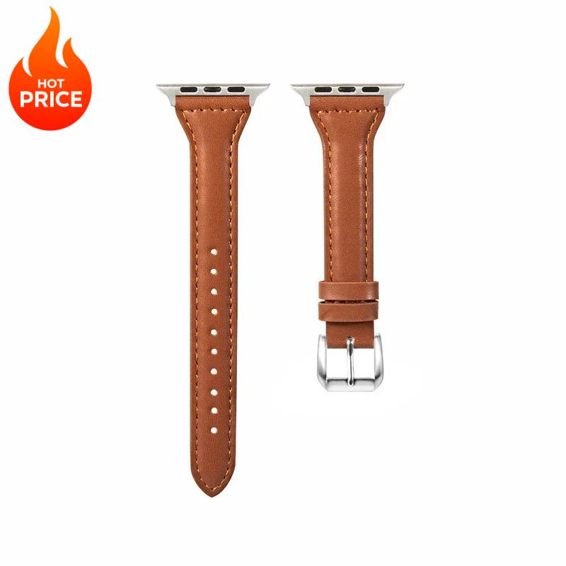 Slim Leather Strap For Apple Watch Band 44mm 40mm 41mm 45mm 44mm Bracelet For Iwatch Series 10-11 46mm 42mm Band Ultra 2-3 49mm