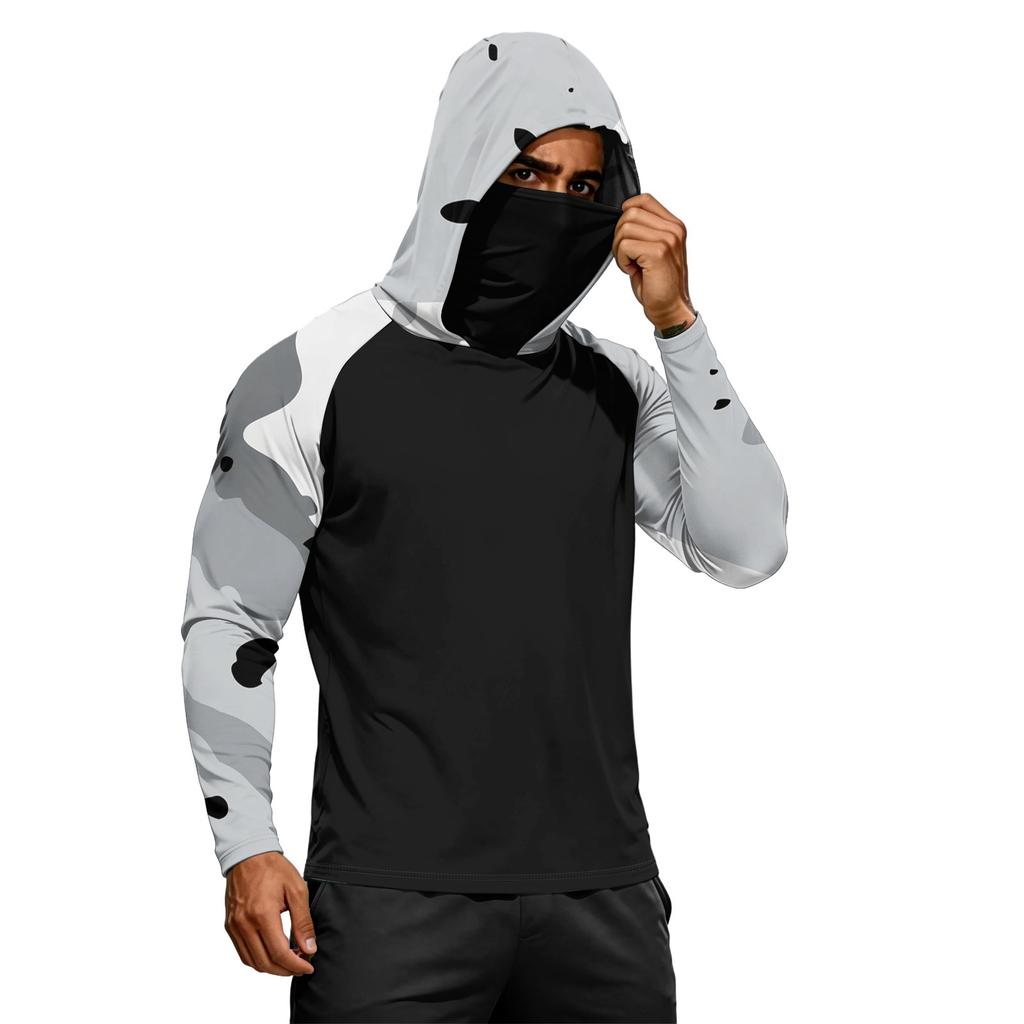 Men's Summer Quick-dryingLong-sleeved T-shirt Sun ClothingFishing FitnessSports Hded Long-sleeved Tp