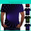 Stylish 3d Printing Round Neck Short Sleeve Shirt For Men In Soft Breathable Fabric