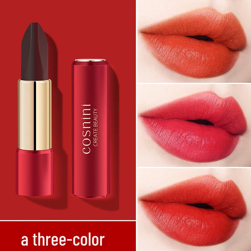 

Three-Color Non-Transfer Lipstick: Moisturizing, Long-Lasting, Hydrating, Non-Stick.