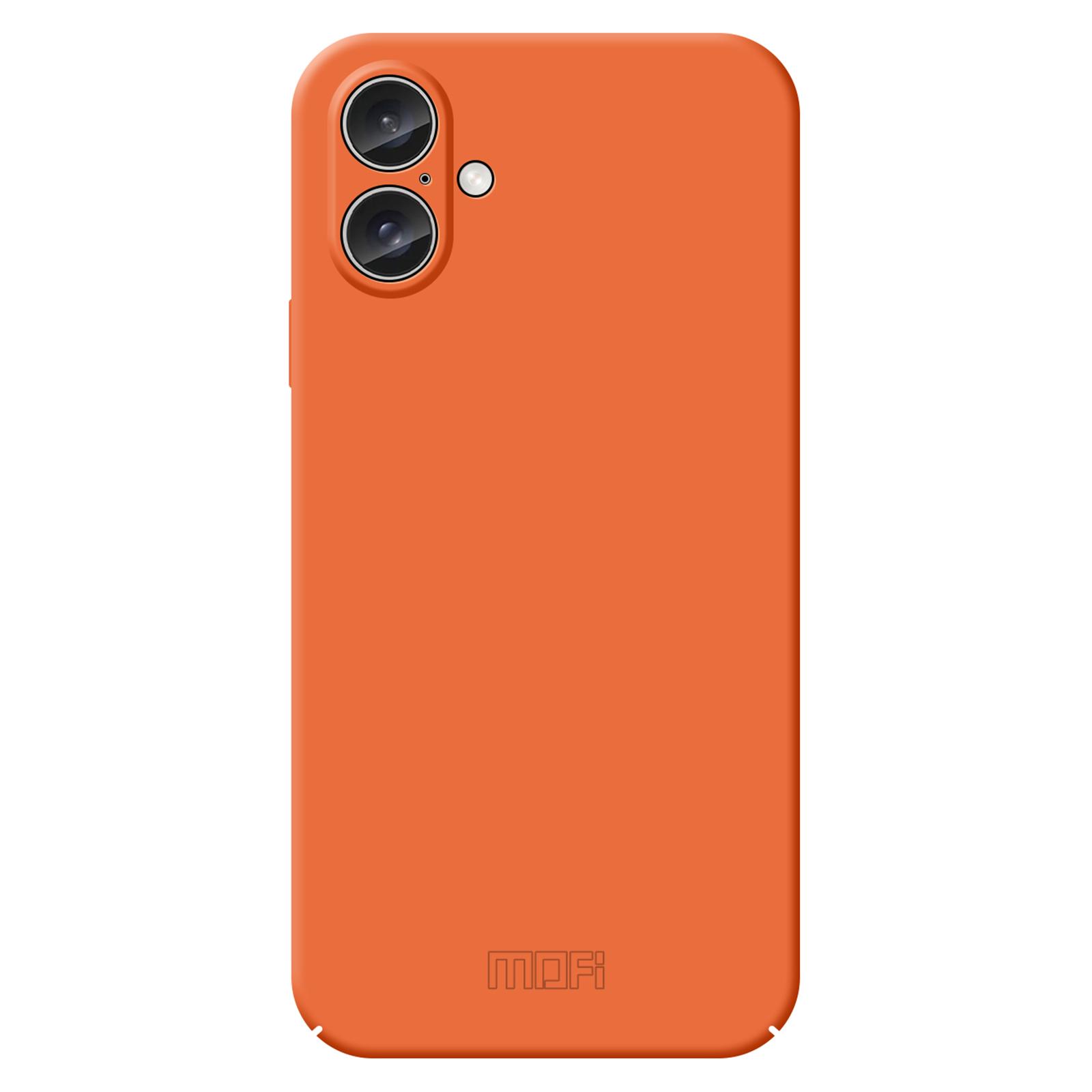 

MOFI JK Qin Series For iPhone 16 Case TPU+Acrylic Phone Cover Skin Touch Feeling Orange