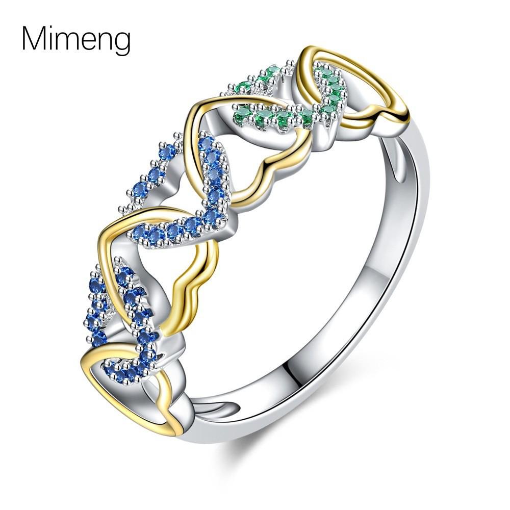 Two-Tone Heart-Shaped Zircon Ring - Women's Light Luxury Fashion Design