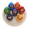 Holzfiguren in Tassen Hands-on Koordination Pädagogisch zum Lernen Farbsortierung und Zählen Holzfigur
