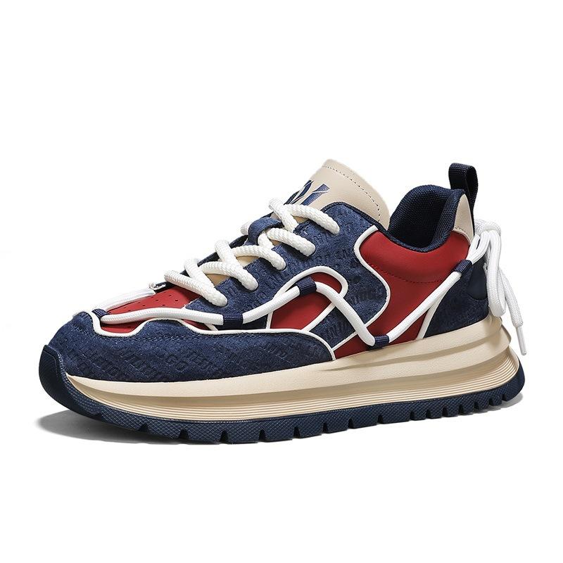 

Повседневная обувь осень-зима новые контрастные цвета модная износостойкая спортивная обувь мужская толстая подошва подчеркивающая ретро подростковая модная обувь мужская 44