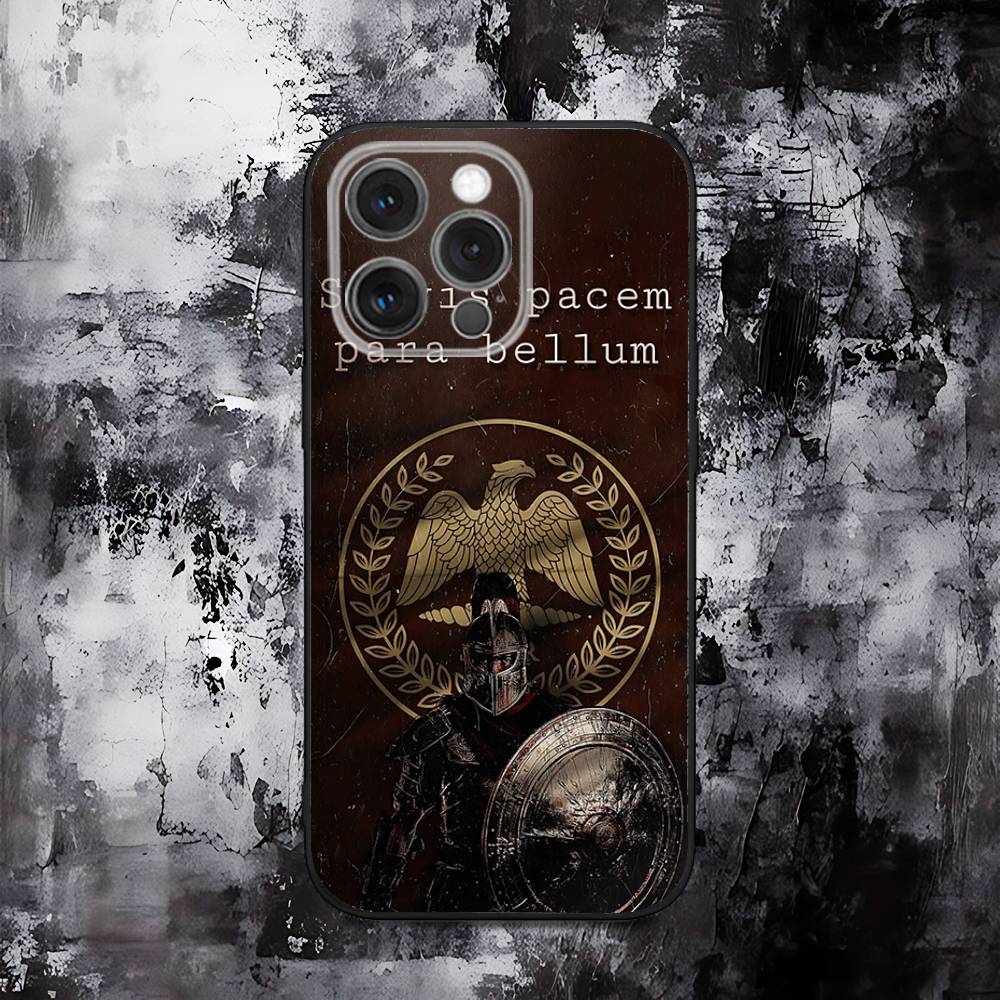 Roman Empire SPQR Phone Case For iPhone 16,15,14,13,12,11,Pro,Max,Plus,X,XS,SE,E,Mini,Soft Silicone Black Case