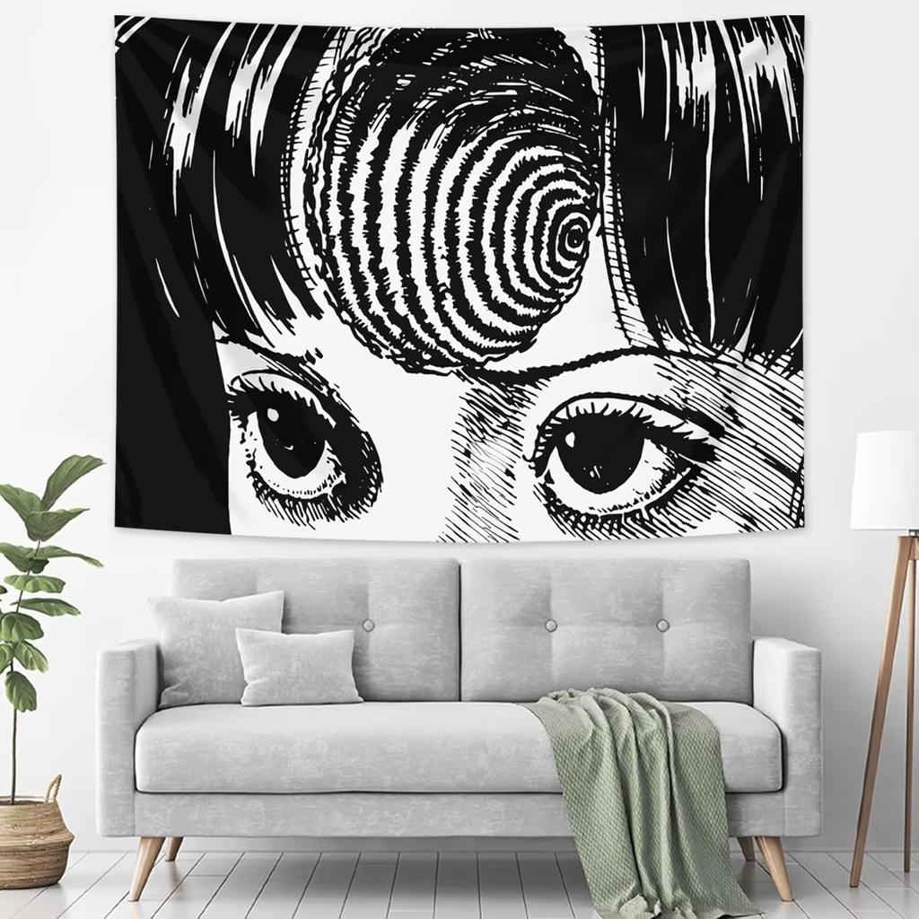 1pc Dark MangaStyle Eye Pattern Polyester Tapestry 2D Printed AllSeason Festive BedroomLiving Room Wall Decor Ideal for G