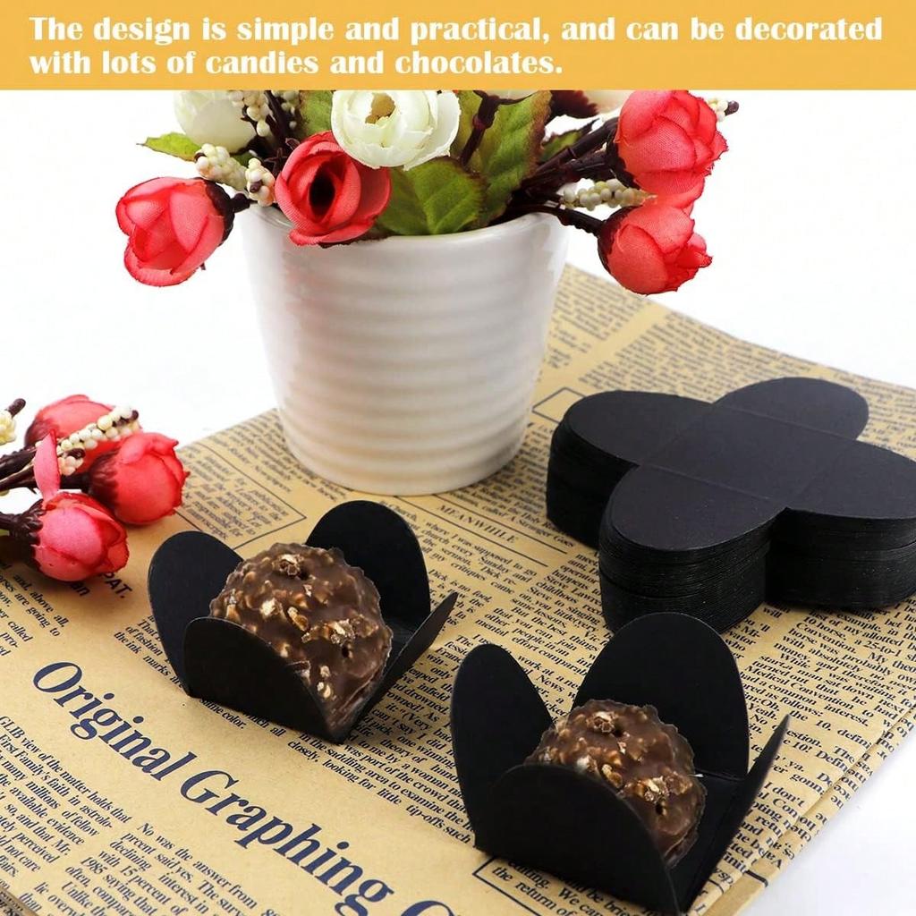 50PCS Chocolate Paper Truffle Wrappers Chocolate Cups Liners Candy Cups Dessert Cups For Muffins, Cupcakes Or Mini Snacks
