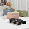 New Double-layer Clutch Wallet, Rhombus Hairball Decoration, Long Change Bag, Women's Leisure Bag.