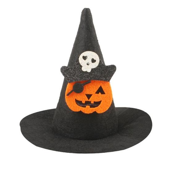 Cosplay Headgear for Dogs Pet Halloween Witch Hat, Bows/Pumpkins Decor, Adjustable Felt Cap Costume Accessory, Lightweight Comfortable Headwear,