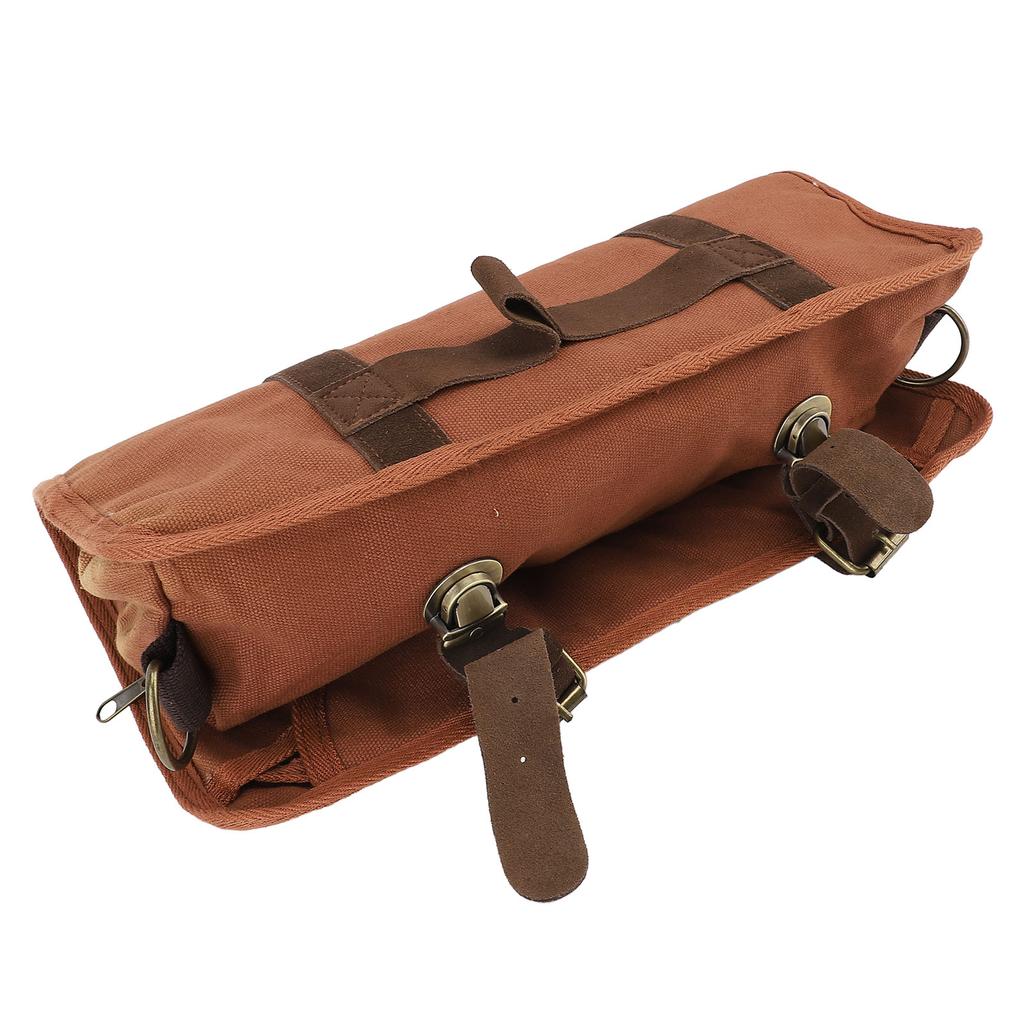 Bartender Tool Bag Canvas Leather Bartender Roll Bag Portable Multiple Storage Compartments Barware 