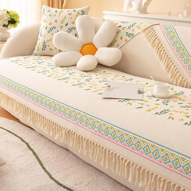 

Хлопковые и льняные диванные подушки на все времена года, нескользящие подушки, легкая роскошная и простая ткань для чехла для дивана, ткань для чехла на спинку дивана 70*70cm