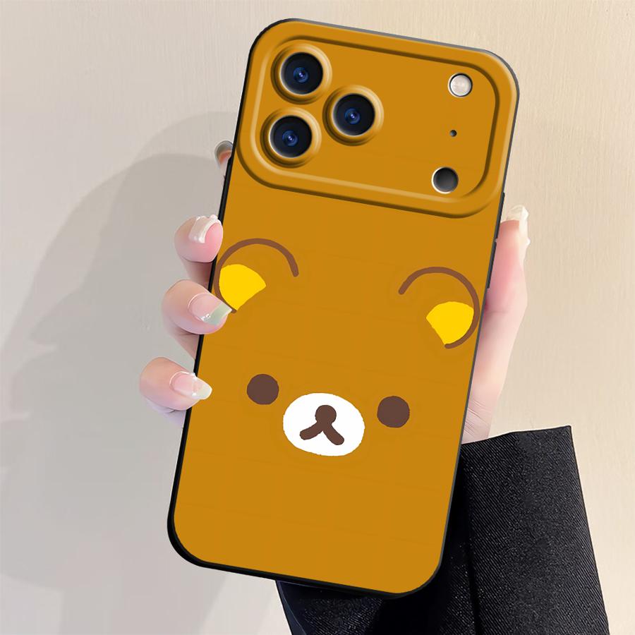 Cartoon Rilakkuma Bear TPU Phone Cover Case for Apple iPhone 17 Pro Max Air 11 14 13 15 Pro 16 12 Plus