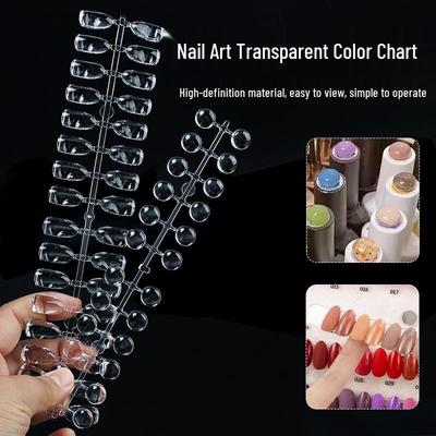 Nail Art Palette with Armor Shapes, Color Chart, Clear Practice Rounds & Squares, Japanese-Style Bean Display Board