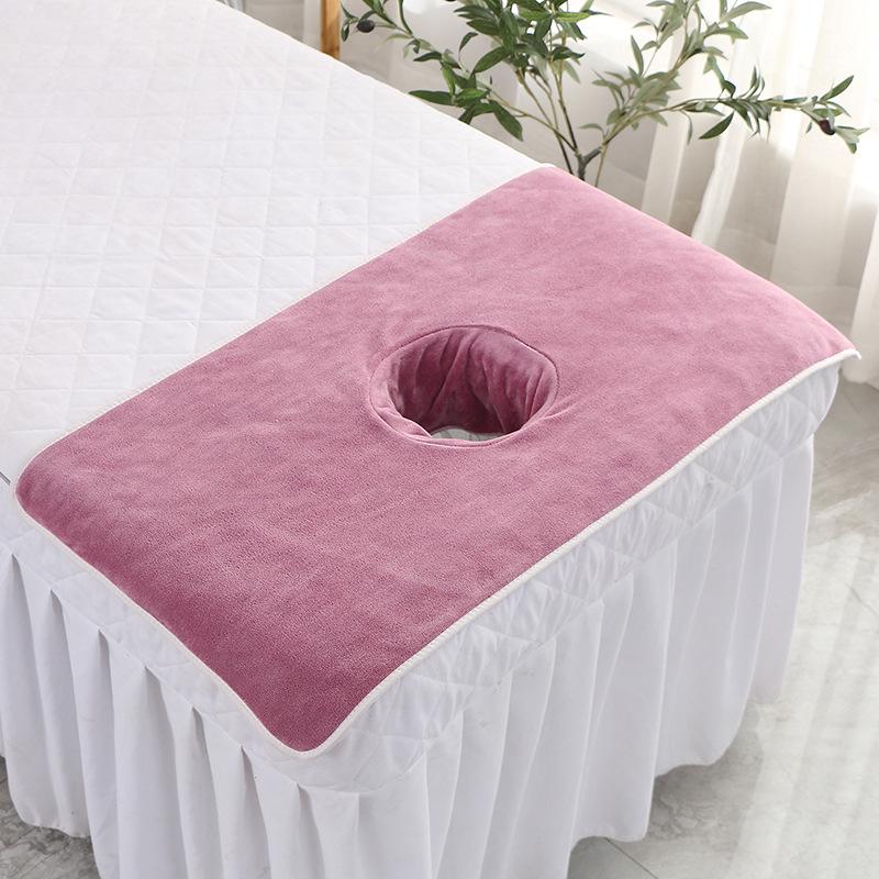 Beauty Salon Face-Down Massage Bed Pad - Thick, Absorbent, Lint-Free Large Towel with Face Hole