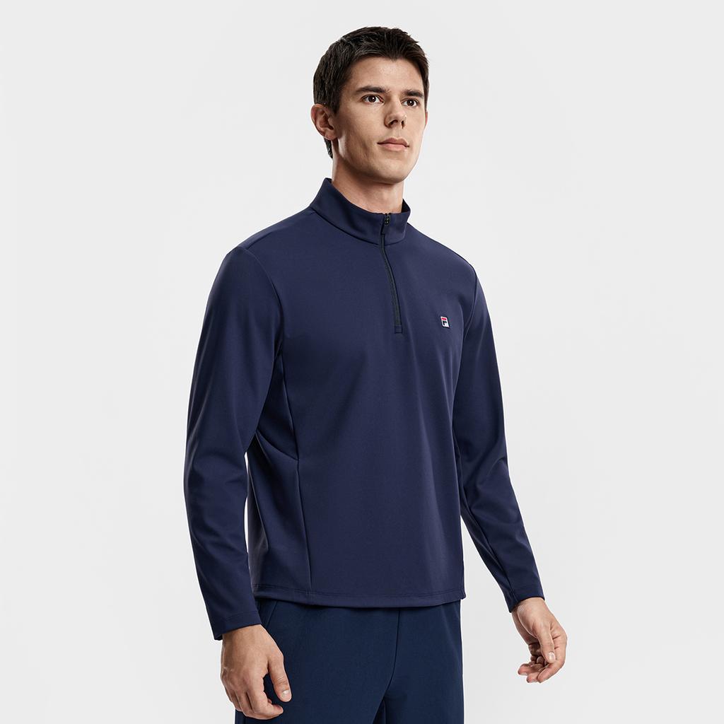 Fila Tennis Fashion Minimalist Classic Retro Casual Sports Tennis Versatile Comfortable Long Sleeve T-Shirt Men tops Sky-Blue A11M613223FBU