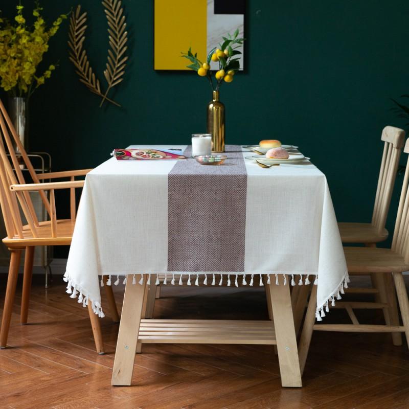 Waterproof Tablecloth With Tassels Christmas Party Decor Home Textile Table Cover Ins Style