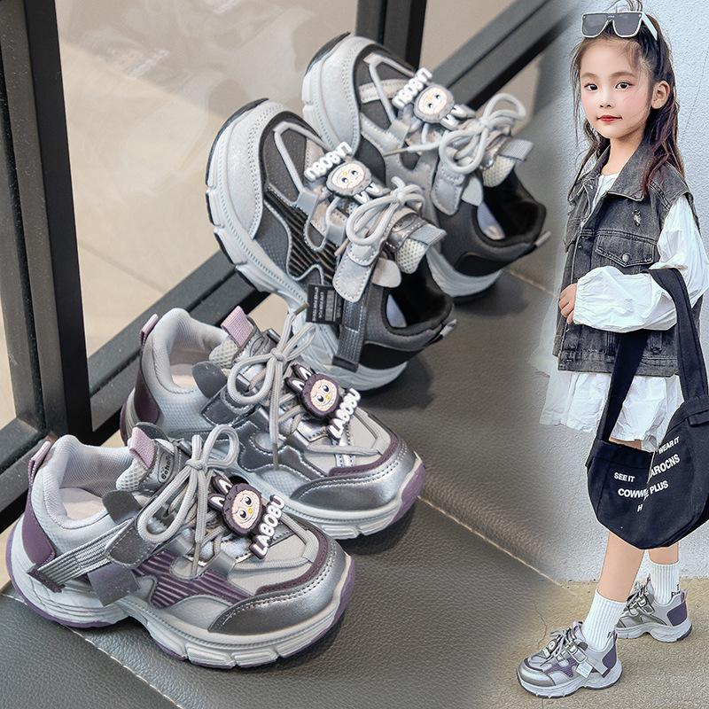 Children's Cartoon Fleece-Lined Sports Shoes, Soft Sole, New for 2025 Autumn/Winter, Unisex Casual Running Sneakers.