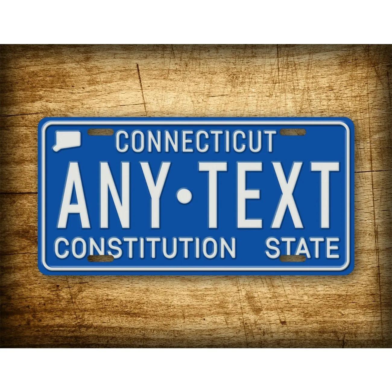 Custom Connecticut Metal Sign Personalized Dustproof Waterproof Home Wall Decor (Decoration Only) 15x30cm(5.9x7.8inch)