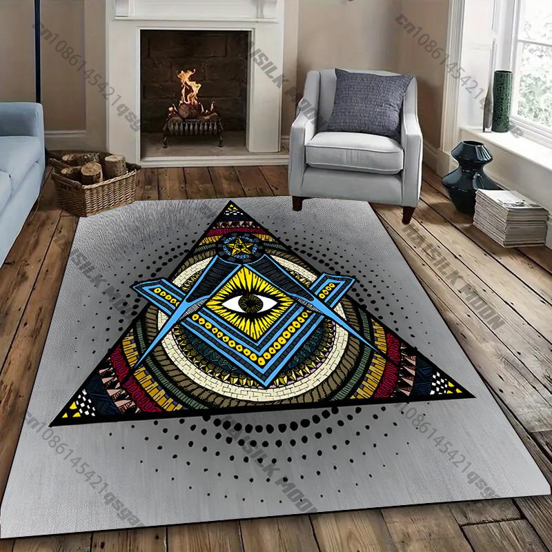

Multi-Size M-Freemas0nry Theme Printed Carpet New Release! Rug for Living Rooms Bedrooms, Office Areas, Machine Washable Mat 40x60cm (16x24in)