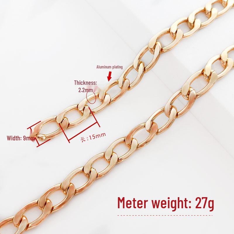 Nicht verblassender Aluminiumketten-Taschenriemen - Damen Crossbody Ersatzkette für DIY-Zubehör und Dekoration