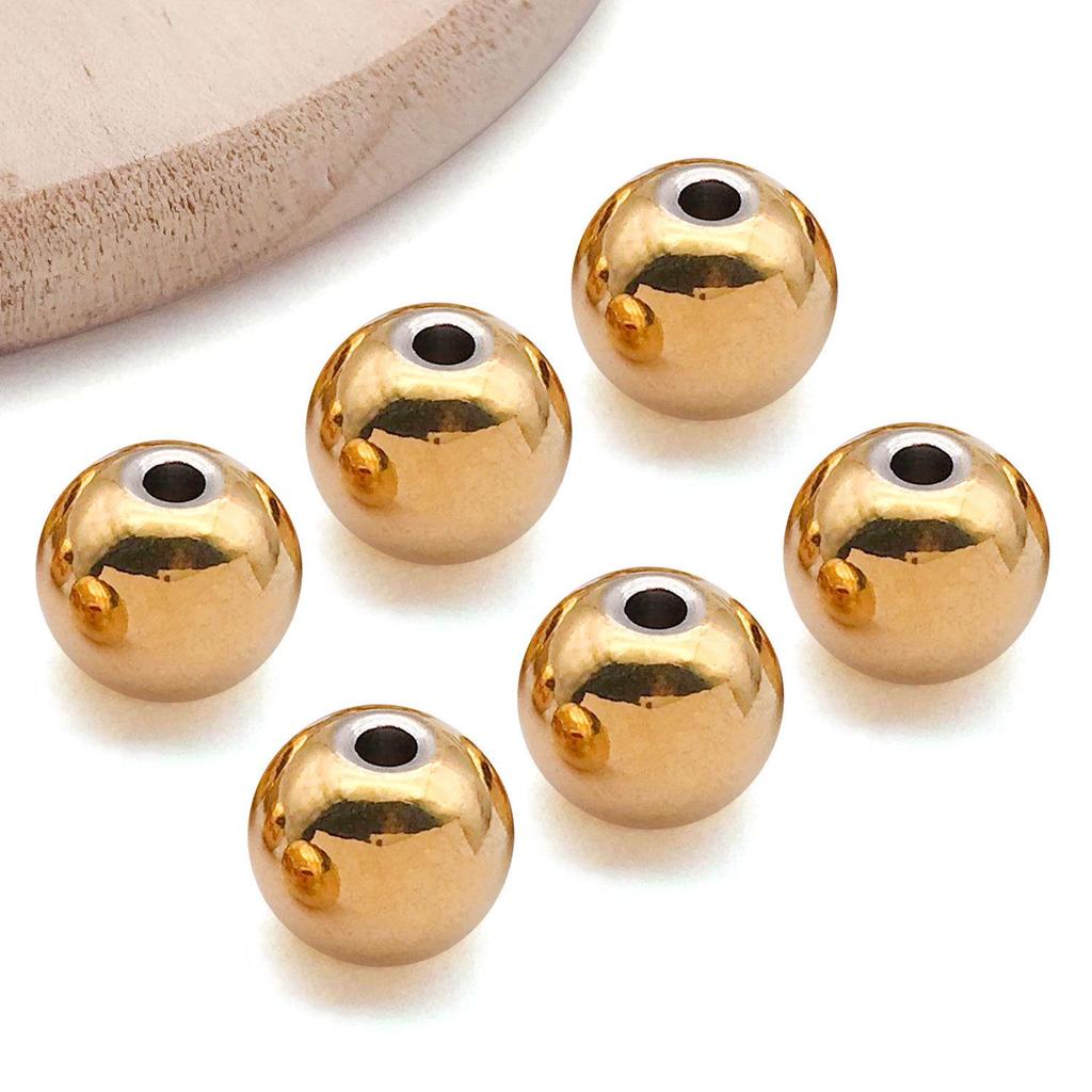 18K Gold Stainless Steel Spacer Beads & Precision Steel Ball for Necklace/Bracelet DIY Jewelry Accessories.