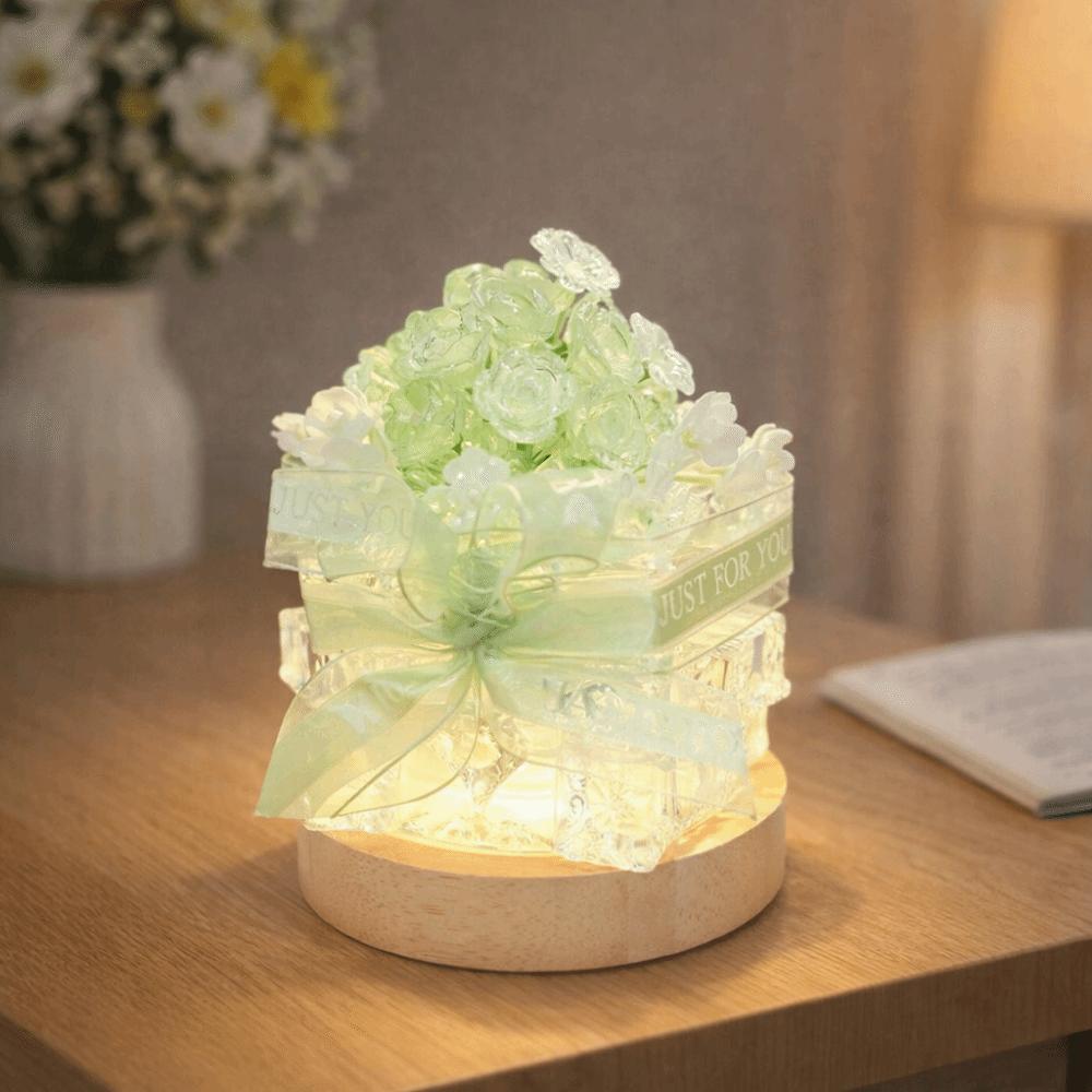 Creative DIY Night Light Elegant Handmade LED Ice Cube Night Light Decorative DIY Craft Glowing Ice Cube Lamp Room Decoration