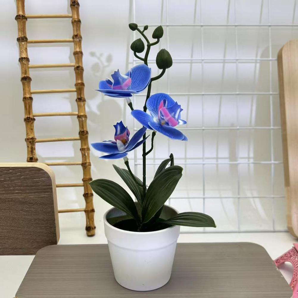 Compact Design Fake Flower Plant Phalaenopsis Bonsai Easy To Style
