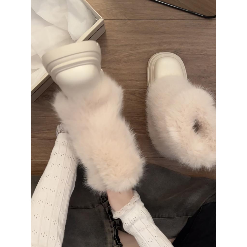 Fleece Thickened White Thick-soled Snow Boots Women's Winter Wear Warm Northeast Cotton Shoes