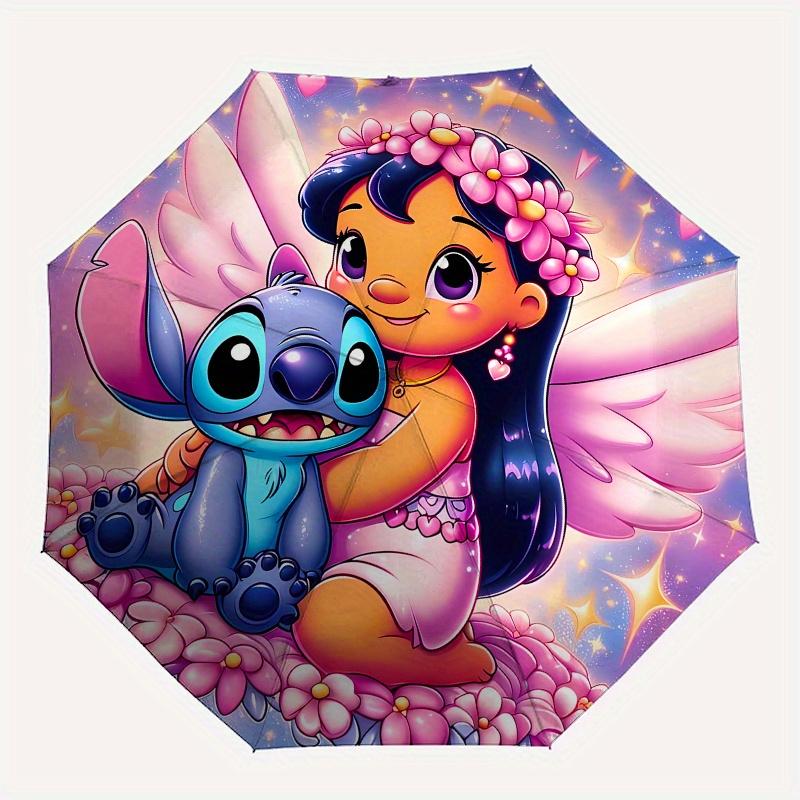 Fantasy Fairy Stitch Themed Automatic opening and closing folding umbrella, 8-rib windproof, compact travel design, suitable for all occasio