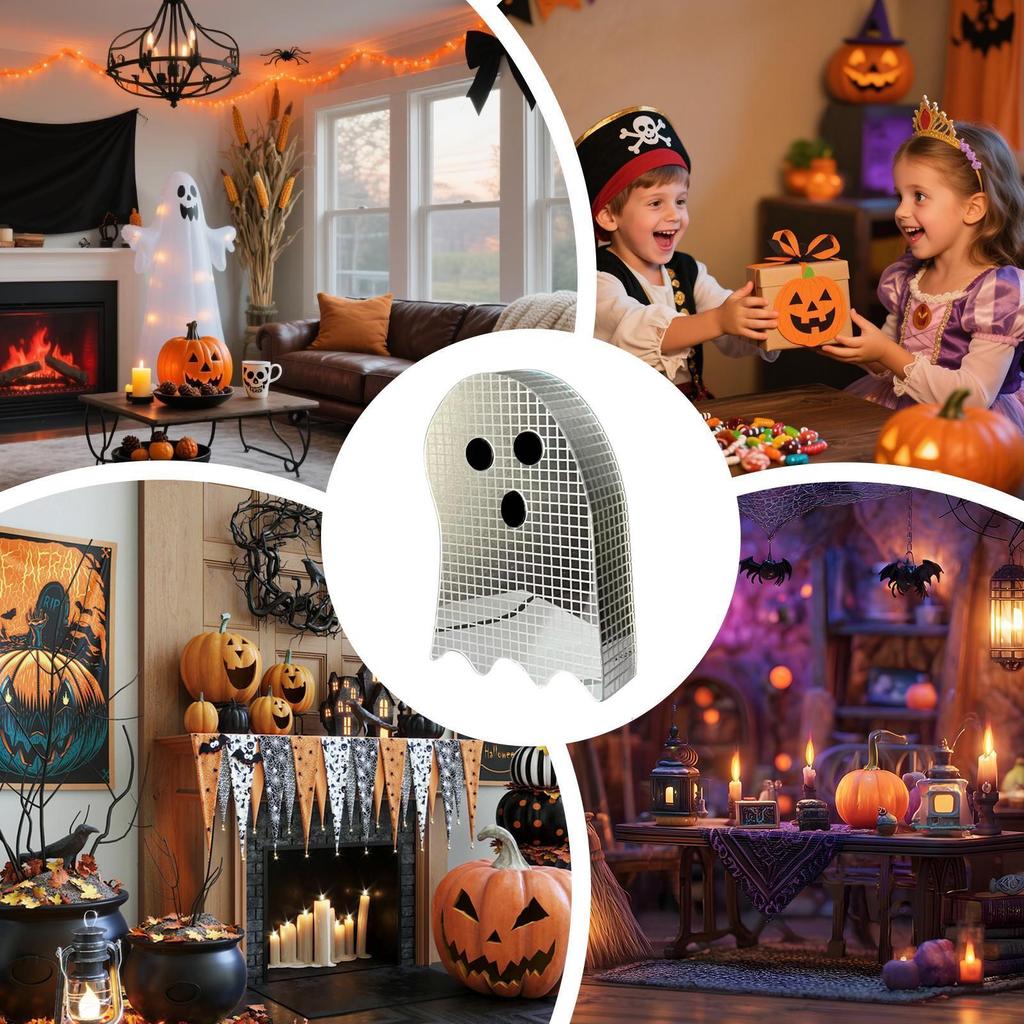 Halloween Ghost Decorations Halloween Mirror Disco Ghost Table Decorations Table Centerpieces For Entryway Haunted Houses