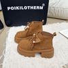 2025 podzim nové retro matné kožené Martensky dámské boty platforma muffin kulatá špička šněrovací lokomotivní boty kotníkové boty dámské