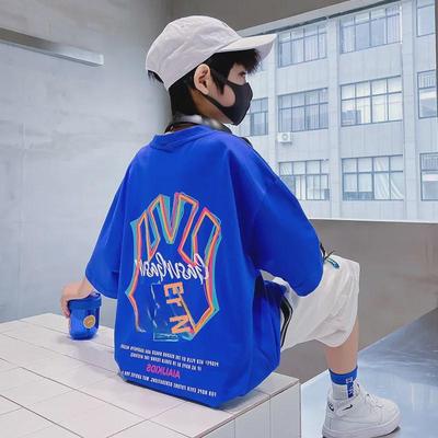 Spring 2024 Boys' Trendy Cotton T-Shirts – Half-Sleeved Streetwear for Big Kids