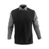 Men Waffle Knit Mock Neck Shirt Collar Long Sleeve Casual Top