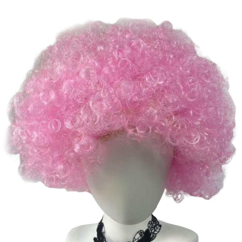 Unisex Adult Various Coloured Rainbow Circus Curly Black Afro Curly Wig Adult Fancy Dress Disco