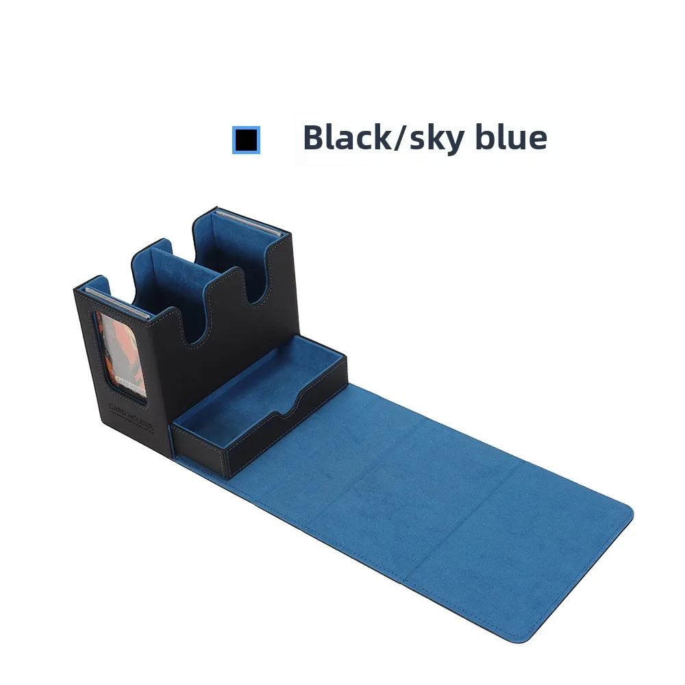 3in1 Deck Box Sports Card Storage Box Fits 200+ Single Sleeved Card Deck Case for MTG TCG CCG Cards with 4 Dividers 2 Toploaders