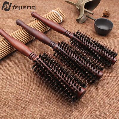 High Temperature Resistant Bristle Lotus Wood Roller Curling Comb Blow Straight Hair Pear Flower Hair Styling Com