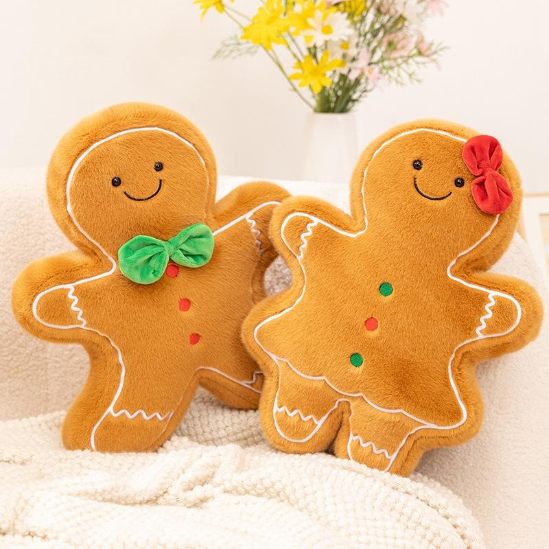 Cute And Cute Christmas Gingerbread Man Throw Pillow Plush Toy Doll Christmas Tree Doll Christmas Decoration Rag Doll