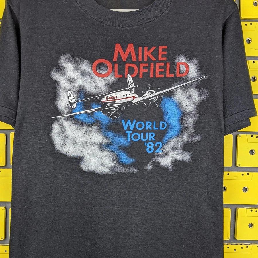 Mike Oldfield WORLD TOUR 82 Black Cotton T Shirt Full Size S-5XL Unisex T-Shirt L
