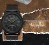 OFNS Men's Ultra-thin Quartz Wristwatch with Rotating Bezel and 3D Markers